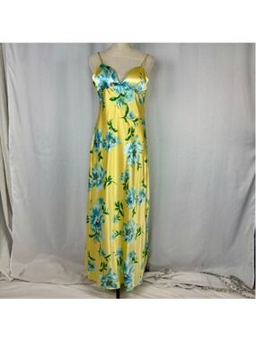Yellow Floral Maxi Dress Thirty/Thirty Spaghetti Straps